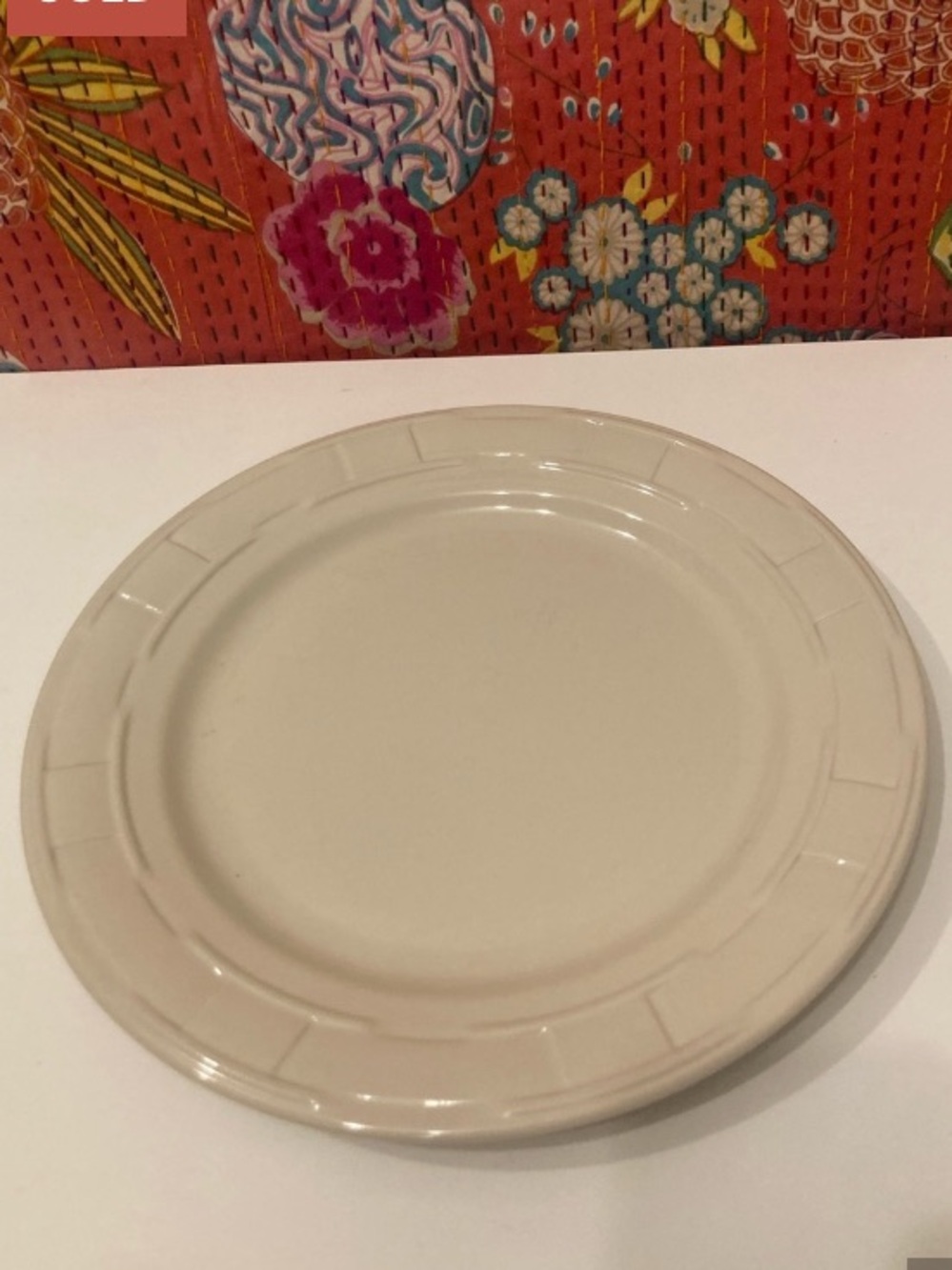 2 Longaberger Woven Traditions Cream Colored Plates